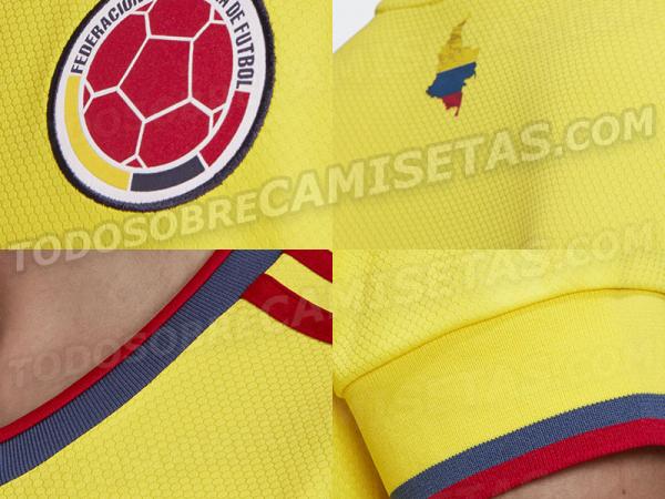 Detalles de la camiseta de Colombia 2020.