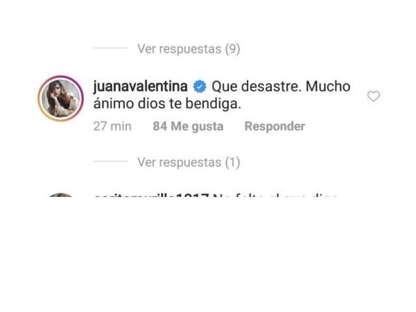 Mensajes de apoyo a Daniela Cortés, expareja de Sebastián Villa.