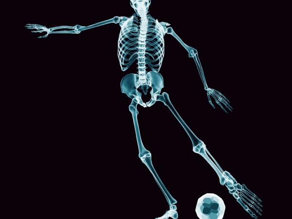 BBC Mundo: Dibujo de un esqueleto jugando fútbol