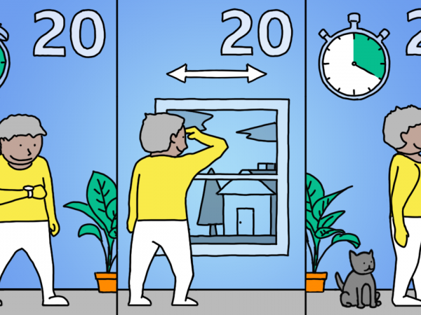 BBC Mundo: Ilustración de la regla 20-20-20.