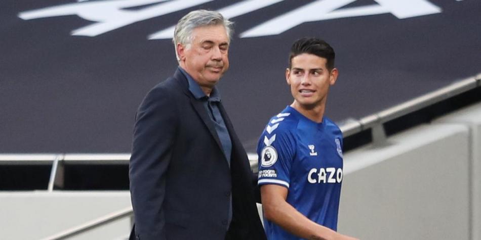 Carlo Ancelotti y James Rodríguez